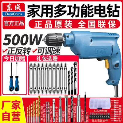 Dongcheng electric drill, power tool, small flashlight, rotary drill, household 220V multi-function electric drill, electric screwdriver