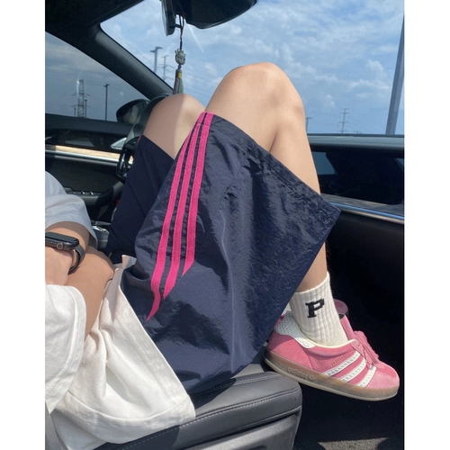 Быстросохнущие летние шорты, тонкие дышащие пляжные штаны для отдыха, в американском стиле, свободный крой