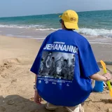 Tide, летняя трендовая футболка, в американском стиле, свободный крой, оверсайз, короткий рукав