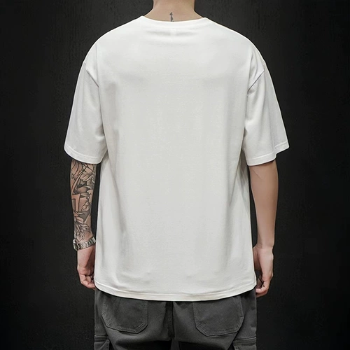 Тонкая приятная телу однотонная трендовая футболка с коротким рукавом, оверсайз, большой размер