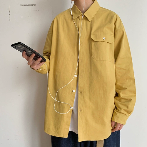 Трендовая рубашка, хлопковый приятный телу кардиган для отдыха, оверсайз