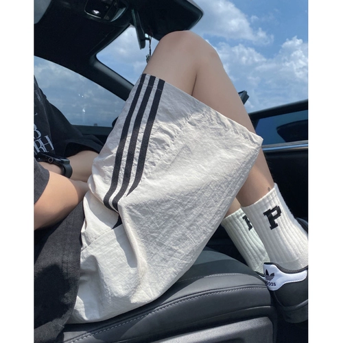 Быстросохнущие летние шорты, тонкие дышащие пляжные штаны для отдыха, в американском стиле, свободный крой