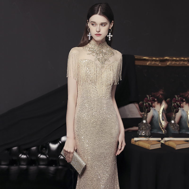 Golden advanced elite evening dress, 2022, city style, high-quality style,  Golden advanced elite evening dress, 2022, city style, high-quality style,