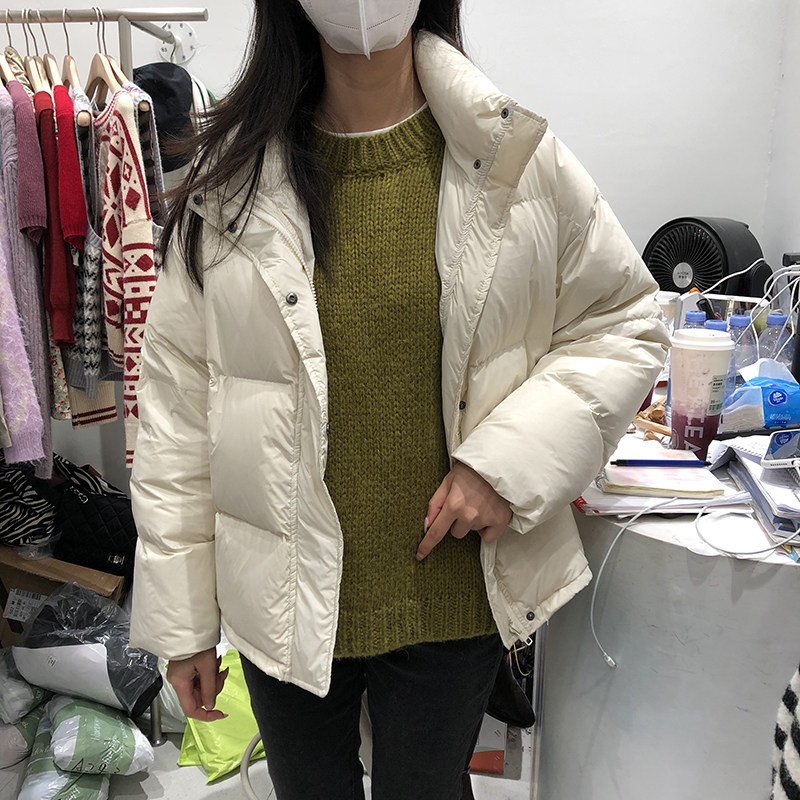 BLUEPOPS 2022 Winter new collar easy to warm and thickened white duck down down jacket Feminists jacket