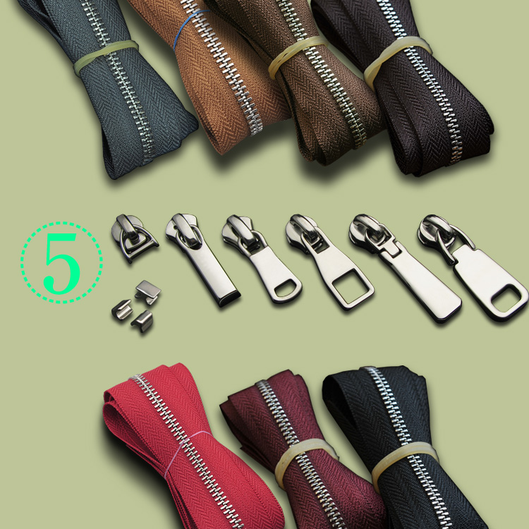 Colorful Dragon Pro 304 stainless steel one-way zipper slider D ring manual DIY high quality 5# steel zipper*