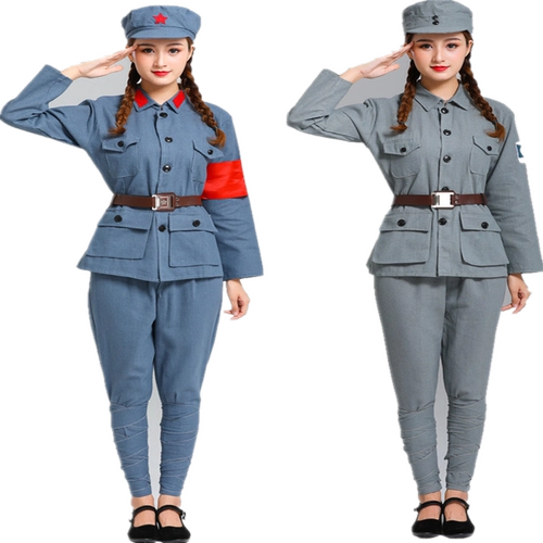 Детская одежда Красной Армии, костюмы для выступлений реквизита Красной Армии для взрослых, костюмы восьмистороннего хора, сверкающая красная звезда Новые костюмы для выступлений Четвертой армии