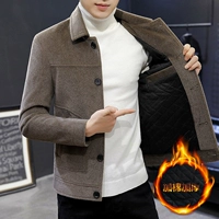 Демисезонное мужское трендовое шерстяное пальто для отдыха, осенний жакет, короткая куртка, в корейском стиле