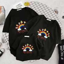 Parent-child clothing for a family of three or four summer short-sleeved childrens primary and secondary school students pure cotton T-shirts sports event class uniforms