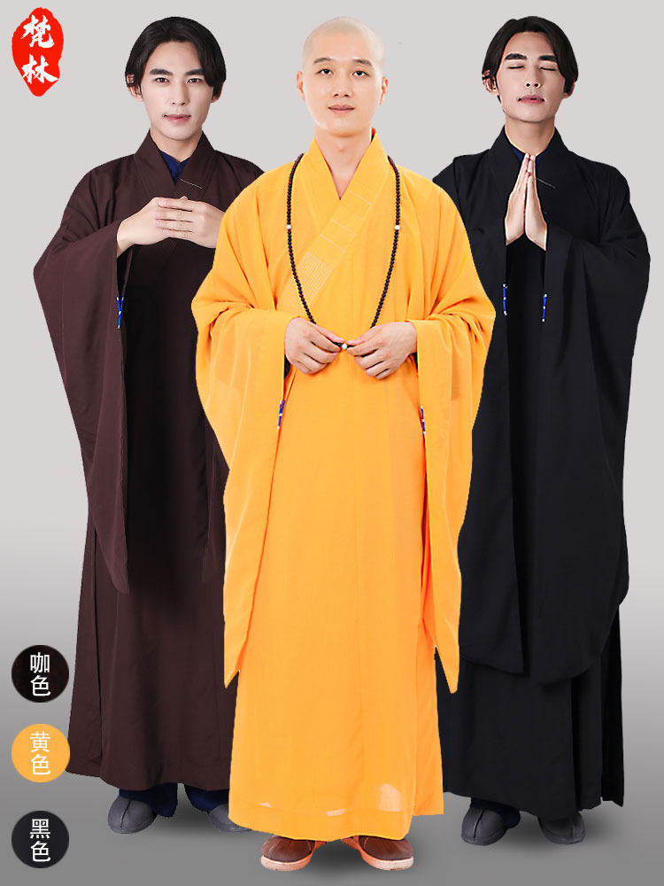 Van Lin monk clothes Sea Green lay clothes Table yarn opaque Doris men and women Buddhist Sea Qing four seasons monk clothes robe