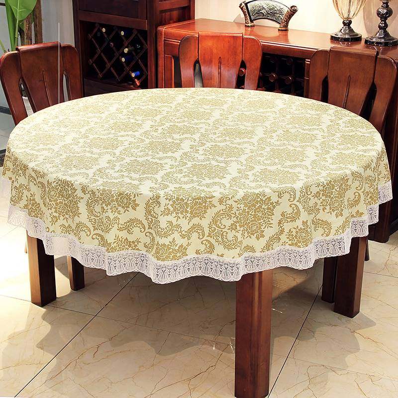 Round Table Waterproof, Oil-Proof, and Heat-Resistant Table Cover 1.8m Tablecloth 1.5m 1.5 Family Dining Table Large Round Table for Home Use