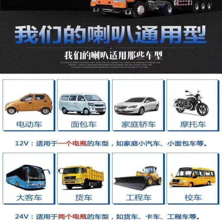 Car Snail Horn Super Loud Waterproof Whistle Horn 12V Universal Car Sedan Motorcycle Electric Horn Truck 24
