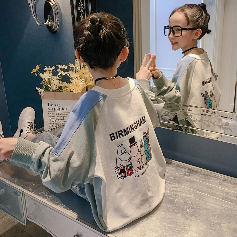 Girl's autumn clothing headsets casual blouses 2022 new Korean version Chauded Spring autumn season Children CUHK Fairy Ocean Pie Bursting blouses