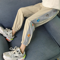 Childrens clothing girls pants autumn 2021 New Korean fashion foreign style autumn clothing childrens gray sports leisure trousers tide