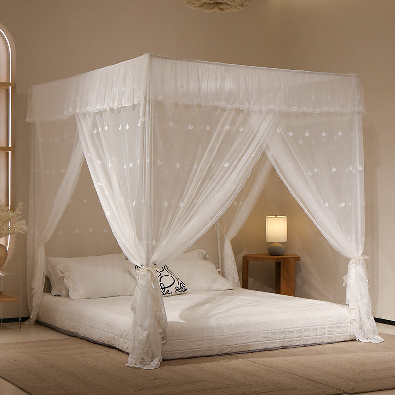 Floor Mosquito Net Home 2023 New Advanced Method Embroidered Male Master Wind Bedroom Big Space Three Open Lines Ledger-Taobao