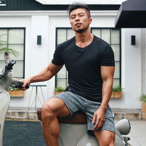 Спортивная летняя быстросохнущая одежда, баскетбольная футболка с коротким рукавом для спортзала, комплект, для бега, свободный крой