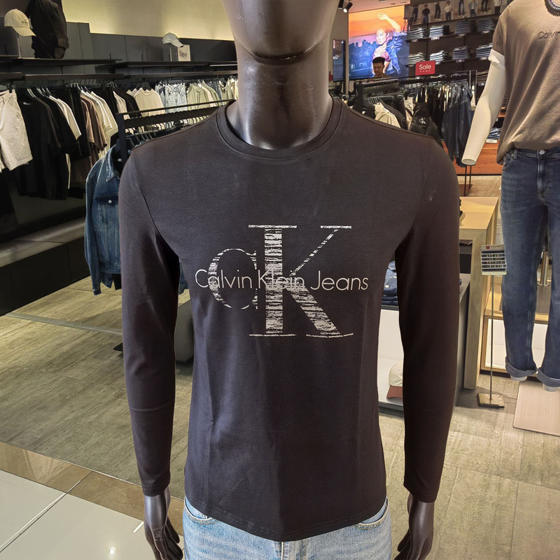 {Outlet Selection} Ck Long Sleeve T-Shirt Unisex Autumn/Winter Crew Neck New Classic Letter Logo Trendy Top {Outlet Selection} Ck Long Sleeve T-Shirt Unisex Autumn/Winter Crew Neck New Classic Letter Logo Trendy Top