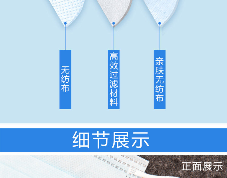 阿里官方直营 心选 一次性医用口罩 50只 图3