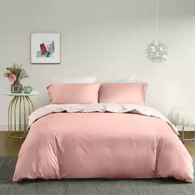 (Taobao heart selection) 60 satin plush cotton Nordic AB surface two-color four-piece set pure cotton four-piece set