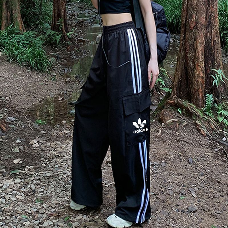 Adidas Trefoil Casual Cargo Pants for Men and Women, Loose Fit, Jogger Style, Wide Leg, Quick-Drying, Thin Pants Adidas Trefoil Casual Cargo Pants for Men and Women, Loose Fit, Jogger Style, Wide Leg, Quick-Drying, Thin Pants