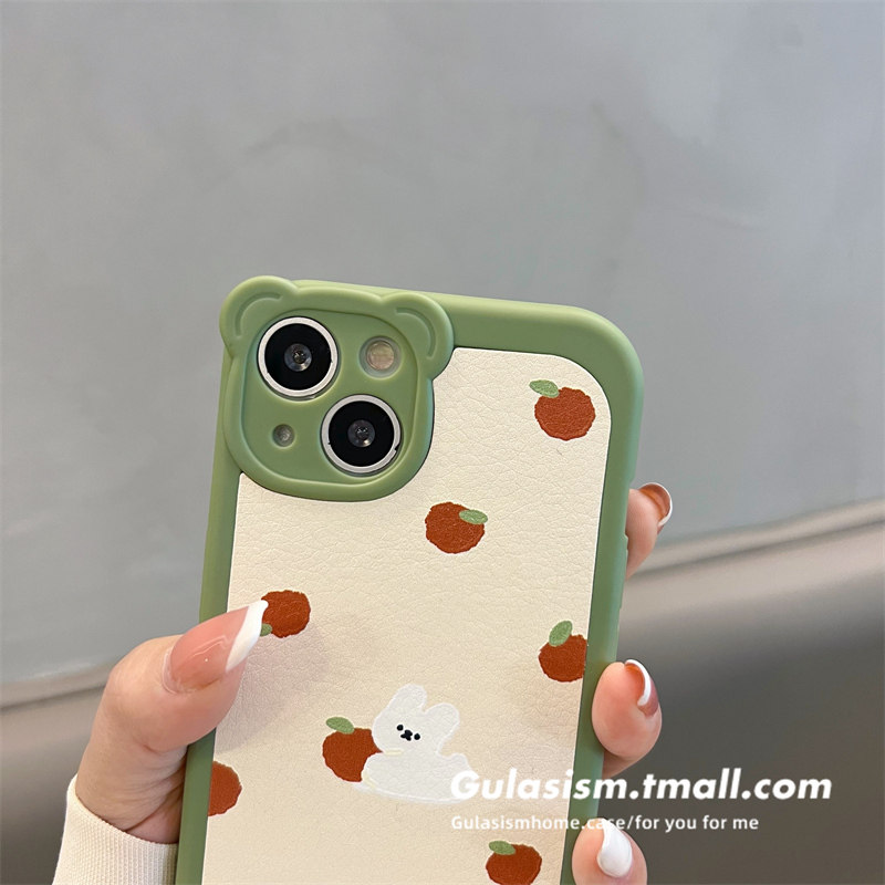 Minimalist Fresh Rabbit Strawberry for iPhone 13promax iPhone 12 Cell Phone Case 11 New 13pro Women xr x Leather 7p 8plus All