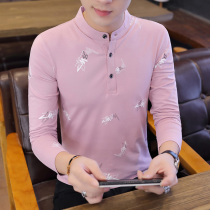 Spring warm autumn clothes male blouse single piece pure cotton thin section lead long sleeve mens underwear upright collar spring and autumn trend