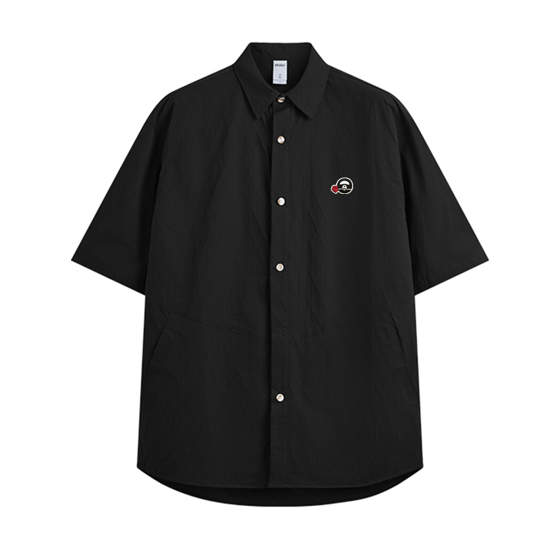 Bape Duck Men's American Short-Sleeved Shirt Men's Summer Casual Loose Mesh Texture Simple Trendy Brand