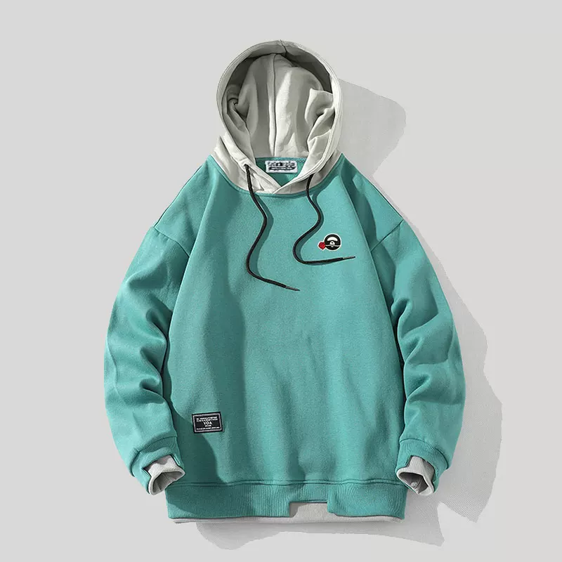 BAPE DUCK Black fleece hoody for leisure, trend long-sleeve, oversize