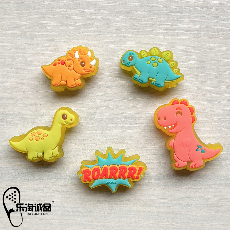 2026 New Crocs Accessories Hole Shoe Charms Shoe Decorations Led Flashing Dinosaur Shoe Charms Crocs