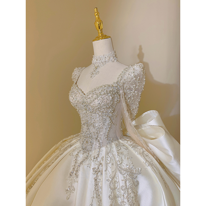 Wedding dress for princess, long sleeve, french style