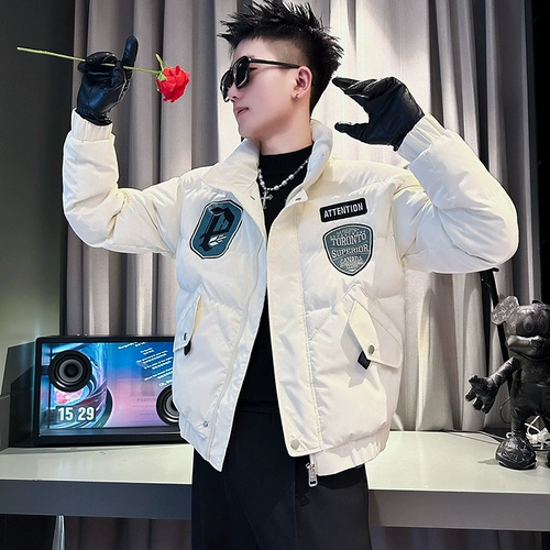 Зимняя куртка, пуховик с пухом, 2023, увеличенная толщина, с вышивкой