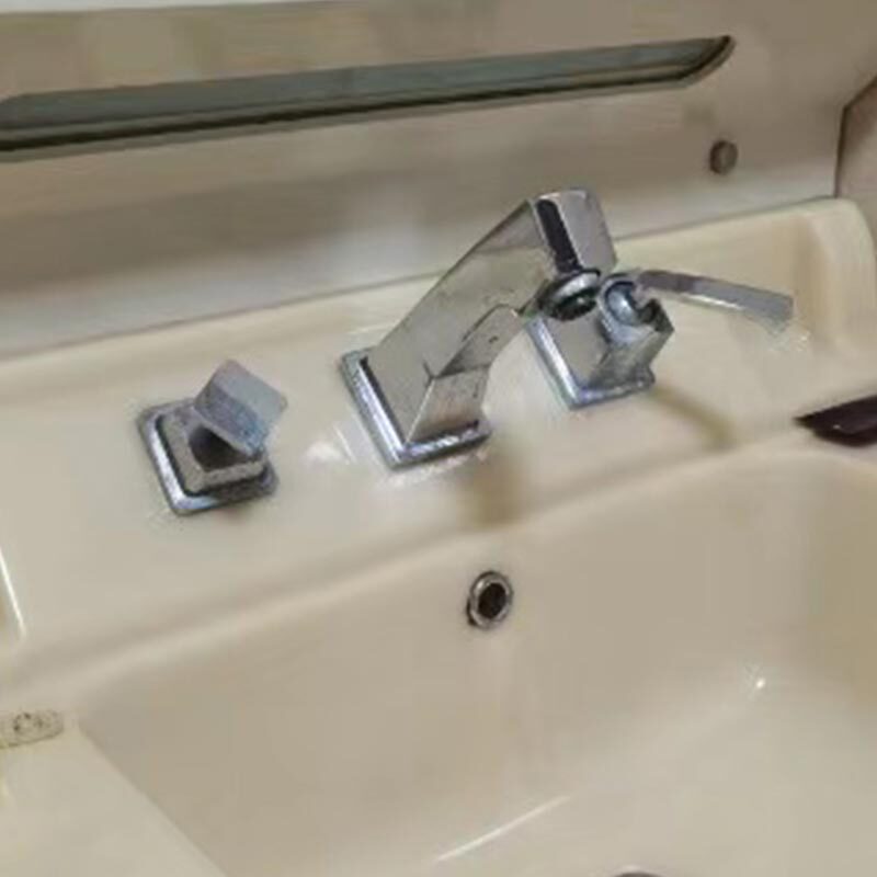 Tilted 35-Degree Rear-Entry Pull-Out Two-Piece Basin Faucet 45 ° Bathroom Cabinet Combination with Separate Faucet
