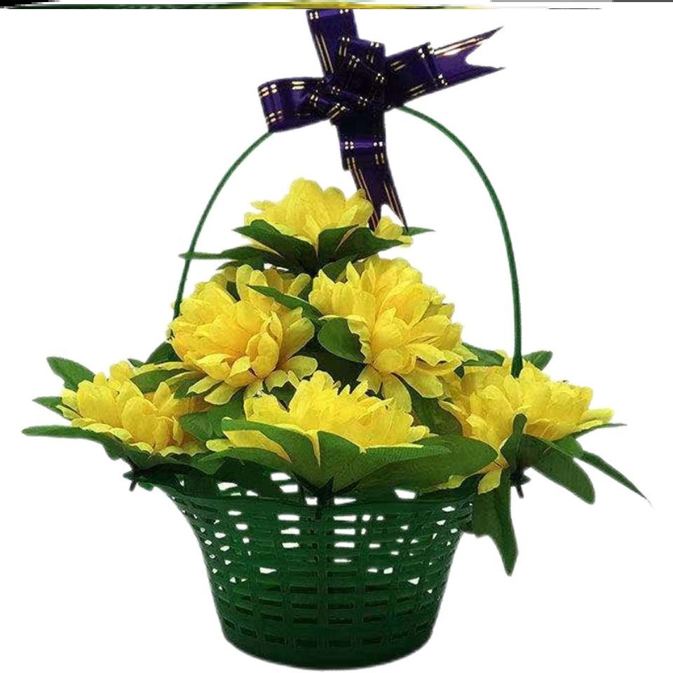 Tombstones for Qingming Festival hand-held flower basket supplies tombstone sacrifice funeral sacrifice to the grave to worship the ancestors of the ancestral hall funeral funeral ancestral hall