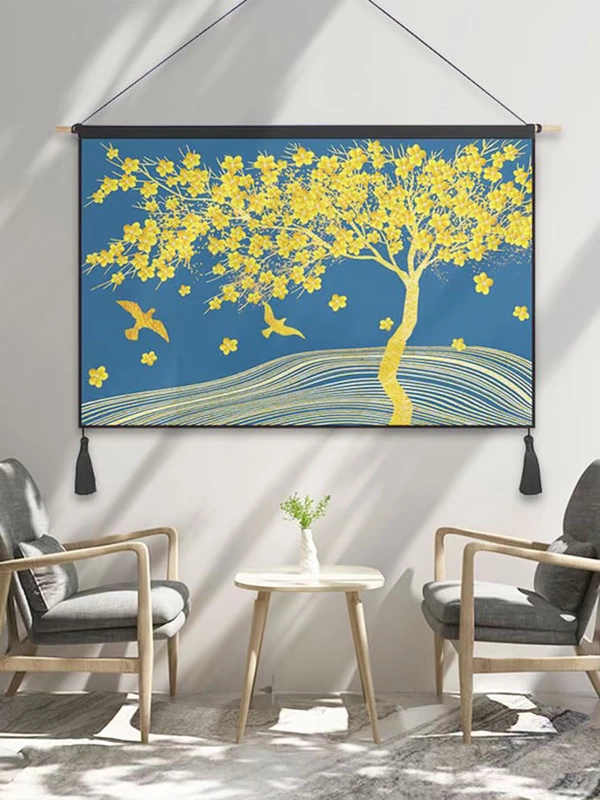 Elk Fortune Tree Tapestry hiên Bắc Âu phòng khách phòng ngủ không khí hiện đại tấm thảm hành lang khách sạn sơn trang trí - Tapestry