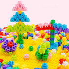 桌面玩具儿童宝宝启蒙六角积木拼装拼插7塑料3-6岁幼儿园益智动手