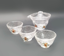 Glass teacup Japanese hammer glass teacup small Cup heat-resistant tea cup Master Cup Single Cup individual cup individual pasting tin