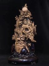 Indonesias Sunken Incense is dedicated to the Guanyin Manjusri Tibetan King Bodhisattva Sakimani Large Root Carved Wood Carving Handicraft Swing