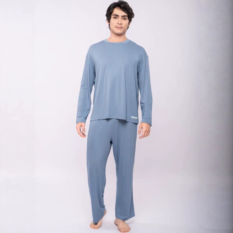 Hong Kong [Eczema Clothing] Comfortable and Skin-Friendly Clothing for Sensitive Skin, Homewear for Men, Long Sleeve and Long Pants Breathable Set