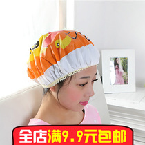 Thickened cute cartoon bath cap anti-smoke waterproof cap head cover wash hair adult lady shower cap