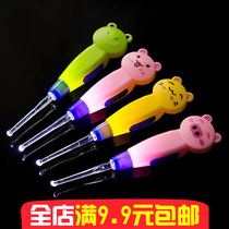 Ear ear artifact picking tool digging spoon children digging ears with lamp glowing