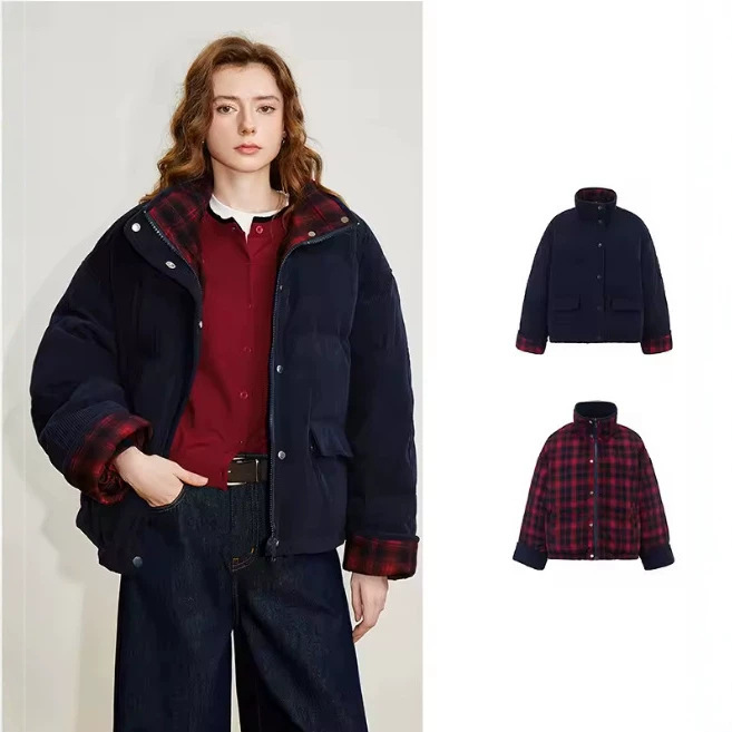 2026 Amazon European and American Style Solid Color Plaid Cotton Long-Sleeve Reversible Slim-Fit Elegant Cardigan Jacket Top 2026 Amazon European and American Style Solid Color Plaid Cotton Long-Sleeve Reversible Slim-Fit Elegant Cardigan Jacket Top