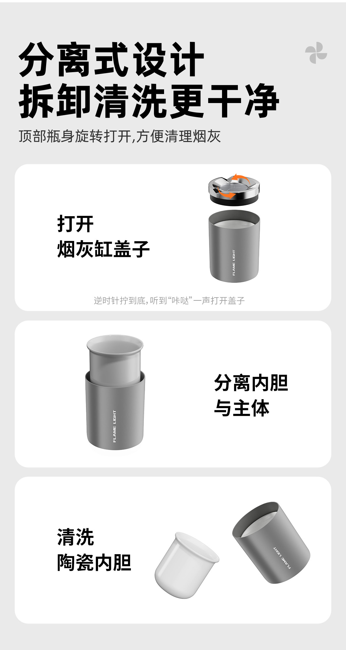2026 New Model Car Ashtray, Sealed with Rotating Opening and Closing, High-end Design, Anti-Ash Flying, Automatic Smoke Extinguishing for Car Use