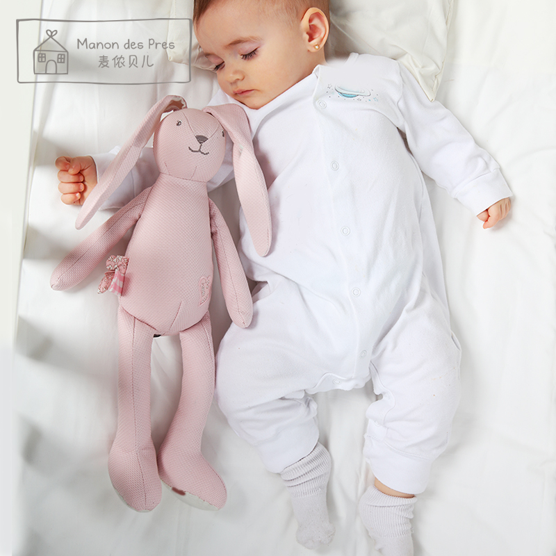 French rabbit baby soothing towel toy with entrance can bite puppet doll baby nibble to sleep plush doll