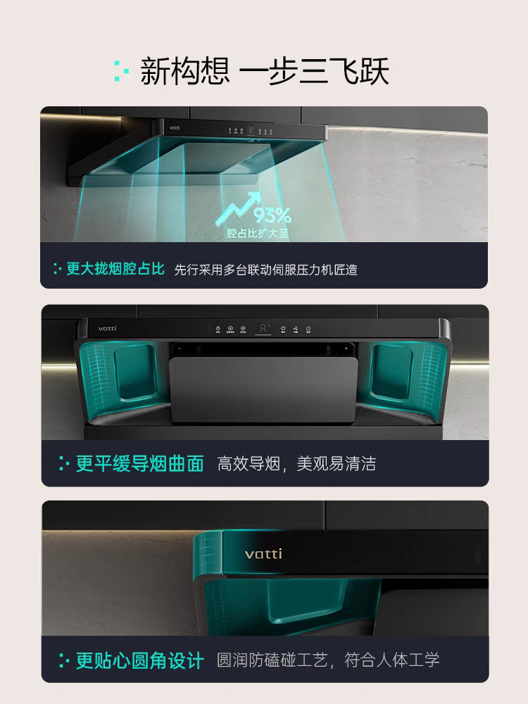 Vatti Smoke and Stove Linkage Set S35/S35P Home Kitchen Range Hood and Gas Stove Package Official official store