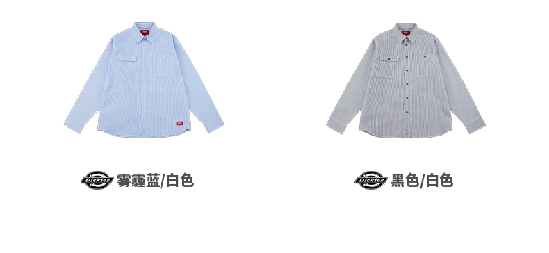 Dickies hem chuỗi áo sơ mi nam LOGO nhỏ tiêu chuẩn giản dị nhiều túi áo dài tay DK007304 - Áo