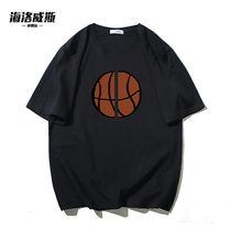 Short-sleeved men ins tide loose casual summer fashion Tide brand student half-sleeve summer basketball t-shirt pure cotton Port wind t-shirt men