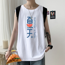 Vest men summer thin cotton tide ins waistcoat Leisure Sports Basketball chopping sleeve white hurdles sleeveless T-shirt men