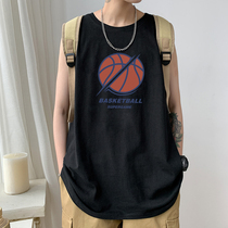 Vest men summer tide cotton loose Joker fitness waistcoat Sports Basketball size 2021 New sleeveless T-shirt