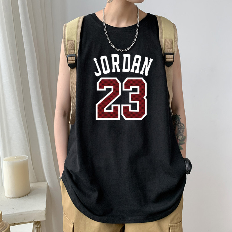 Sleeveless T-shirt male sports casual vest Chains Outside Wearing Personality Trends ins Loose Summer Thin basketball chopping sleeves