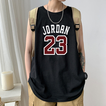Sleeveless T-shirt men Sports Leisure vest trendy brand wear personality trend ins loose summer thin basketball chopping sleeve