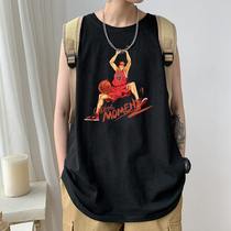 Sleeveless vest summer cotton Tide brand outside wearing hip-hop sports basketball slam dunk T-shirt men ins trend Wild Wild